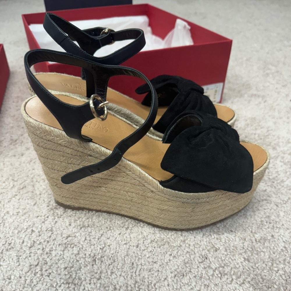 Valentino black suede wedges size 37. EUC worn twice. - Picture 3 of 6